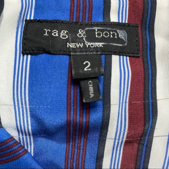 RAG & BONE REVOLVE BLUE SILK STRIPED JUMPSUIT - Picture 8 of 11